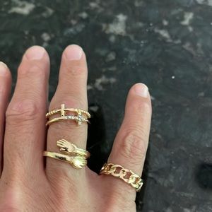 Set of 3 fashion rings